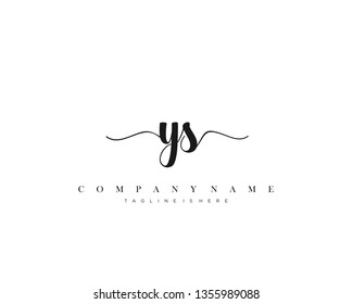 YS initial handwriting logo template vector