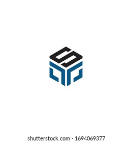 Su logotipo hexagonal inicial abstracto moderno 