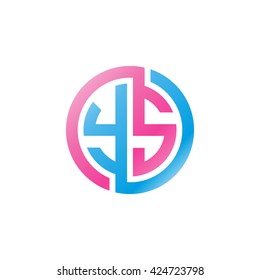 YS initial letters looping linked circle logo pink blue