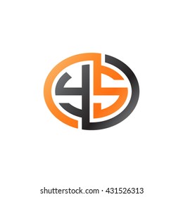 YS initial letters looping linked ellipse logo orange black