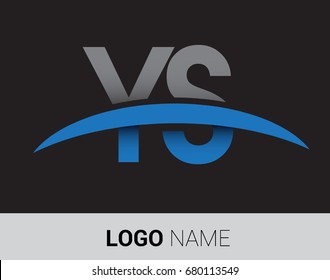 YS initial logo company name colored grey and blue swoosh design.