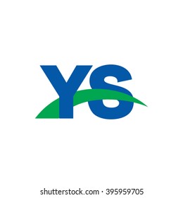YS initial overlapping swoosh letter logo blue green