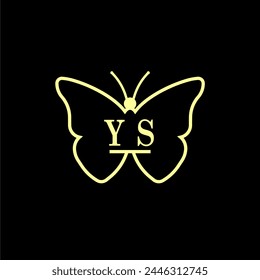 YS Initials Luxury Butterfly logo Vector illustration