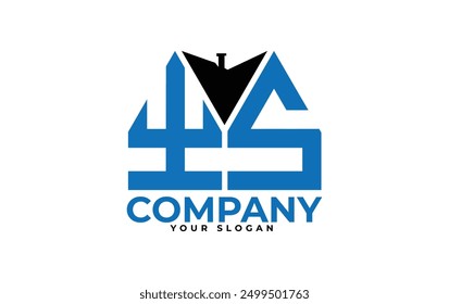 YS letter creative real estate vector logo design.
