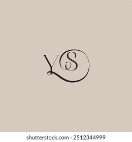 YS letter elegant and luxury style dinamyc curvy initial concept monogram wedding logo