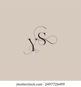 YS Buchstaben Linie und fett Mix Konzept schöne erste Hochzeit Serif Monogramm Logo