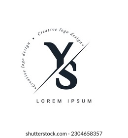 YS Letter Logo Design with a Creative Cut. Creative logo design