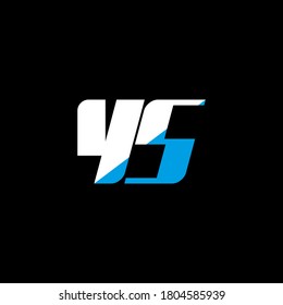 YS letter logo design on black background. YS creative initials letter logo concept. YS icon design. YS white and blue letter icon design on black background. Y S