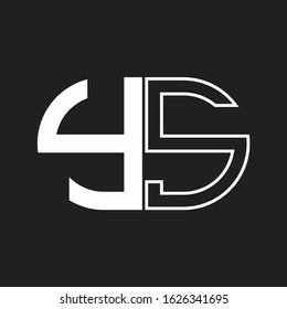 YS Letter logo monogram with oval shape negative space design template