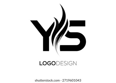 YS Letter Monogram Logo with Artistic Brush Stroke for Modern Brand Identity