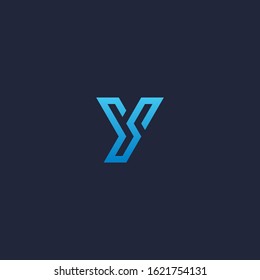 YS letter monogram logo in monoline style