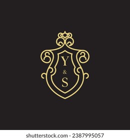 YS line vintage initial logo in high quality professional design that will print well across any print media
