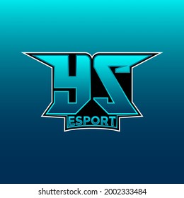 YS Logo ESport Gaming Initial with Blue Light Color design vector template