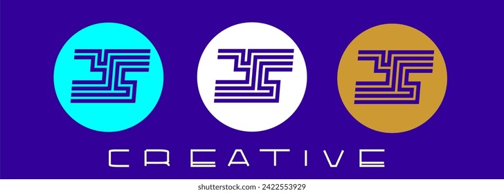 YS logo identity elegant abstract circle colorful design creativity icon vector template