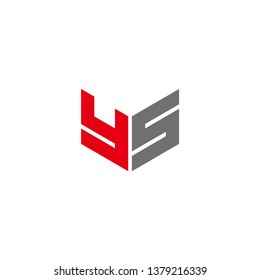 YS Logo Letter Initial With Red and Grey Colors