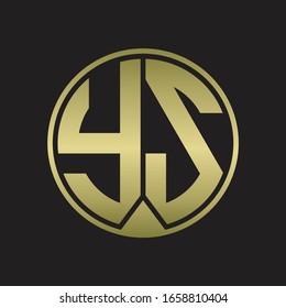 YS Logo monogram circle with piece ribbon style on gold colors