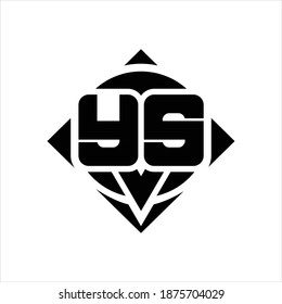 YS Logo monogram with circle shape and square rotate rounded design template on white background
