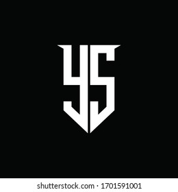 YS logo monogram with emblem shield style design template