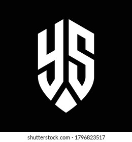 ys logo monogram with emblem shield style design template