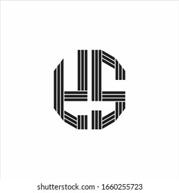 YS Logo monogram outline style linked isolated on white background