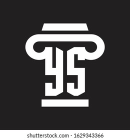 YS Logo monogram with pillar style design template