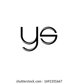 YS Logo monogram with slice rounded modern design template isolated on white background