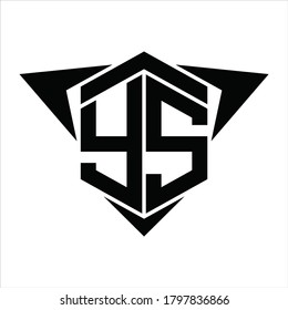 YS Logo monogram with wings arrow around design template on white background