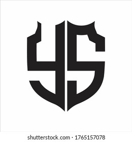 YS Logo Shield style Monogram design template on white background