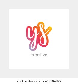 YS logo, vector. Useful as branding, app icon, alphabet combination, clip-art.