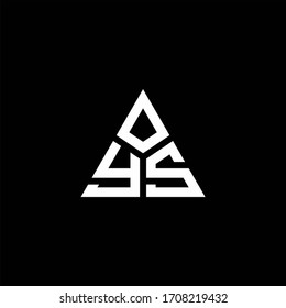 YS monogram logo with 3 pieces shape isolated on triangle design template