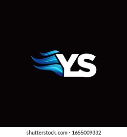 YS monogram logo with blue fire style design template