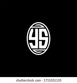 YS-Monogramm-Logo einzeln auf ovaler, rotierender Schablone