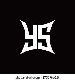 YS monogram logo with sharped shape design template isolated on black background