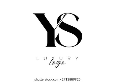 YS  Serif Letter Monogram Typography Logo for Elegant Premium Branding Identity