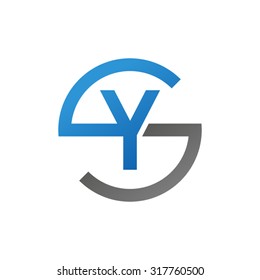 YS SY initial company circle S logo blue