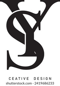 YS, SY letter modern vector logo design