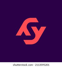 YS SY logo. the letter Y and S perfectly combined into a new, modern and original Logo