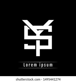 YS SY S Y initial logo template isolated on black background. icon, monogram, company group, white and black colors. vector illustration