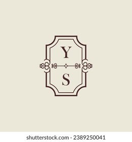YS vintage wedding initial logo in high quality professional design that will print well across any print media