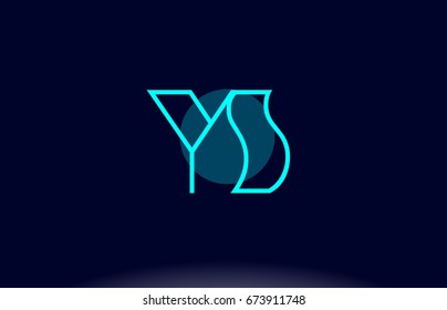 ys y s blue line circle letter logo alphabet creative company vector icon design template