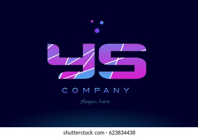 ys y s  creative color blue background pink purple magenta alphabet letter company logo vector icon
