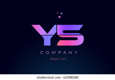 ys y s creative color blue background pink purple blue magenta alphabet letter company logo vector icon design