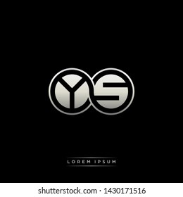 YS Y S initial letter linked circle capital monogram logo modern template silver color edition