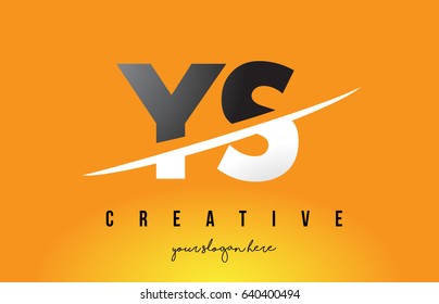 YS Y S Letter Modern Logo Design with Swoosh Cutting the Middle Letters and Yellow Background.