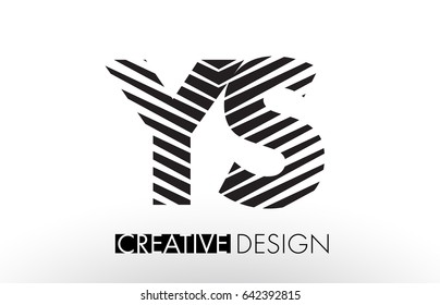 YS Y S Lines Letter Design with Creative Elegant Zebra Vector Illustration.
