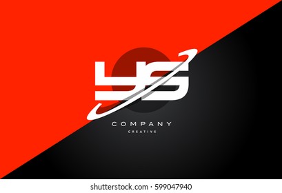 ys y s  red black white technology swoosh alphabet company letter logo design vector icon template 