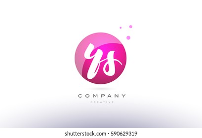 ys y s  sphere pink 3d alphabet company letter combination logo hand writting written design vector icon template 