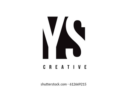 YS Y S White Letter Logo Design with Black Square Vector Illustration Template.