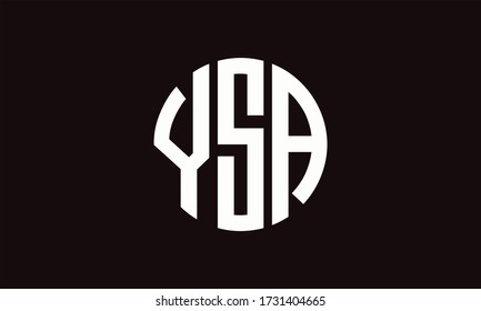 YSA Circle Emblem Abstract Monogram Letter Mark Vector Logo Template