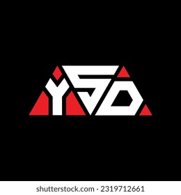 Diseño del logotipo de la letra triangular YSD con forma triangular. Monograma de diseño del logotipo del triángulo YSD. Plantilla de logotipo vectorial de triángulo YSD con color rojo. Logotipo triangular YSD simple, elegante y lujoso